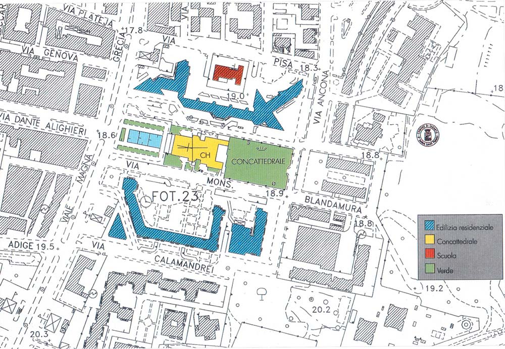 mappa della planimetria della zona