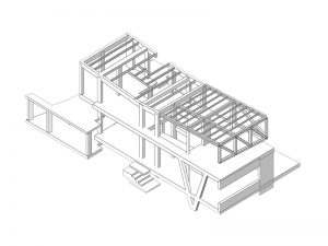 Disegno in prospettiva della O-House
