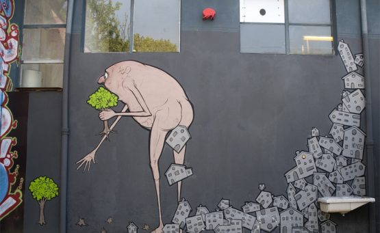 Street art of Cagacemento in Milan