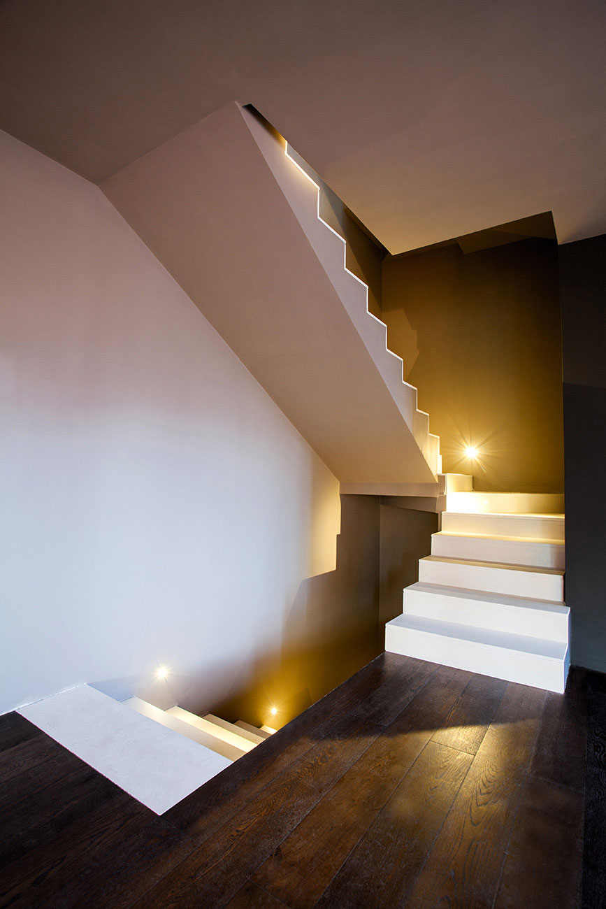 Series of white stairs
