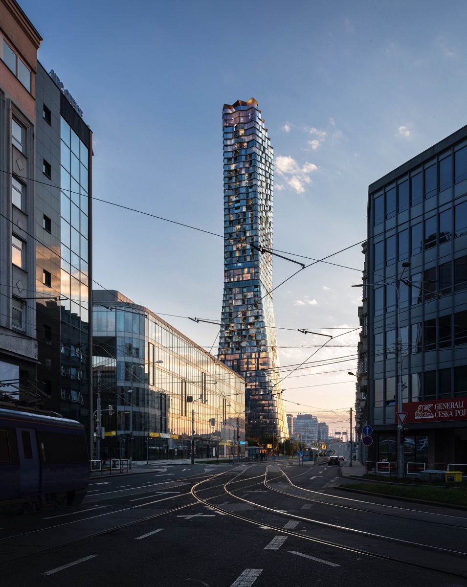 Ostrava tower from the road