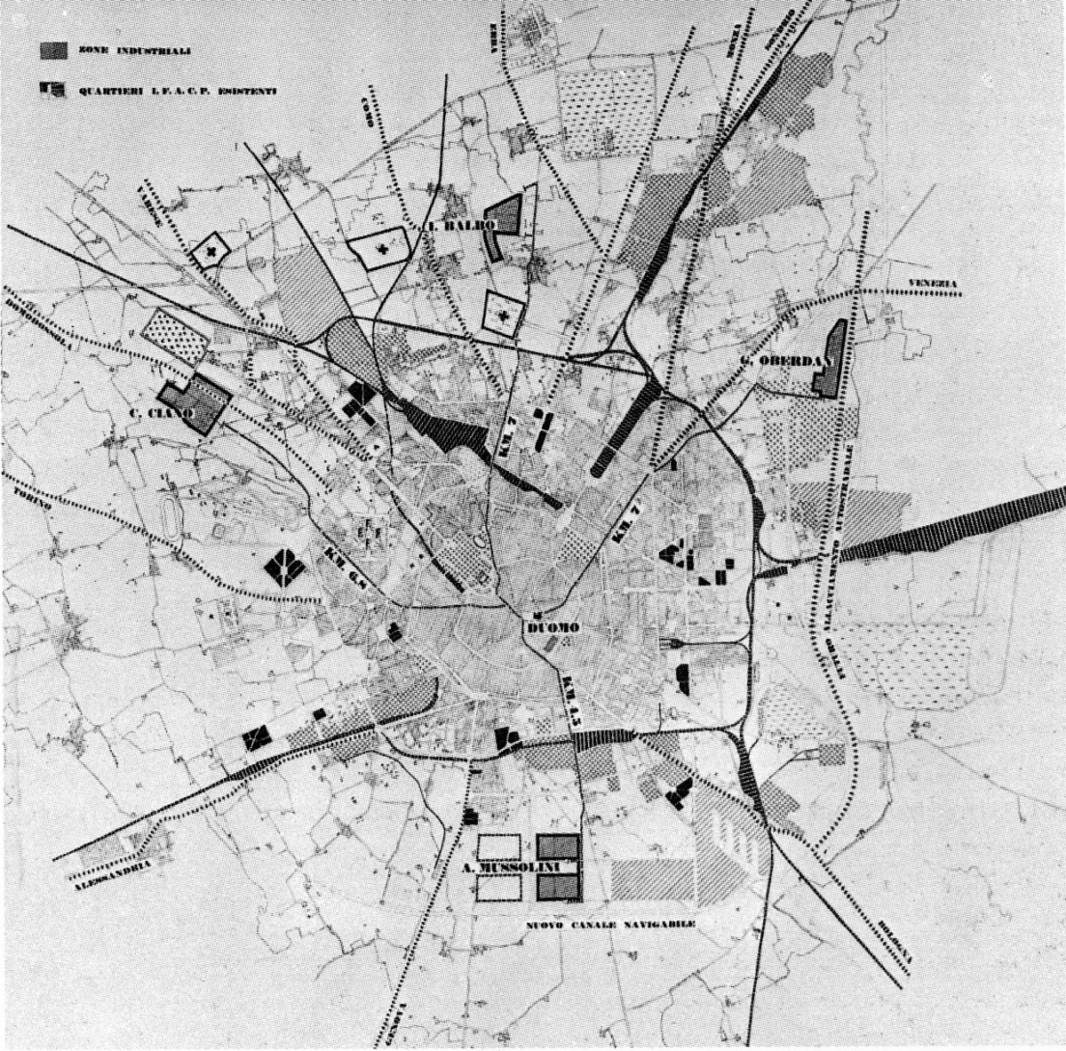 Il posizionamento dei quattro quartieri nell’intorno di Milano